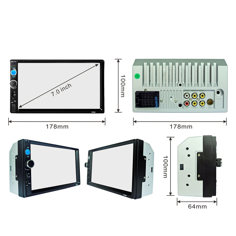 Radio Estéreo Bluetooth MP5 7 '' Táctil Auto Video Audio + Control