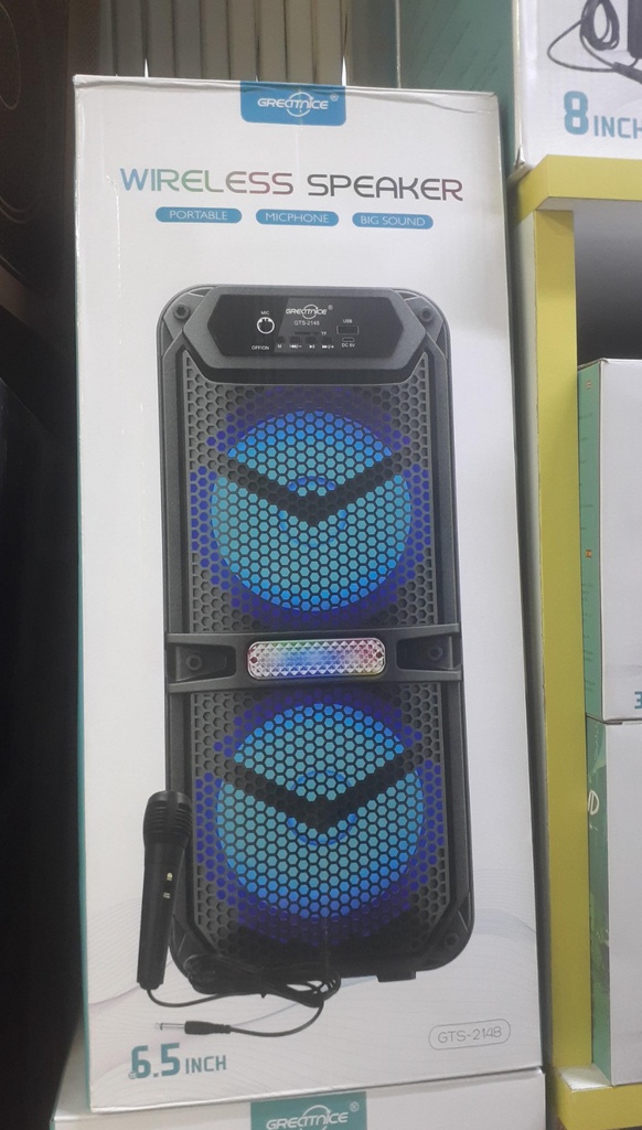 PARLANTE BLUETOOTH GTS-2148 BOCINA MODERNO NEGRO