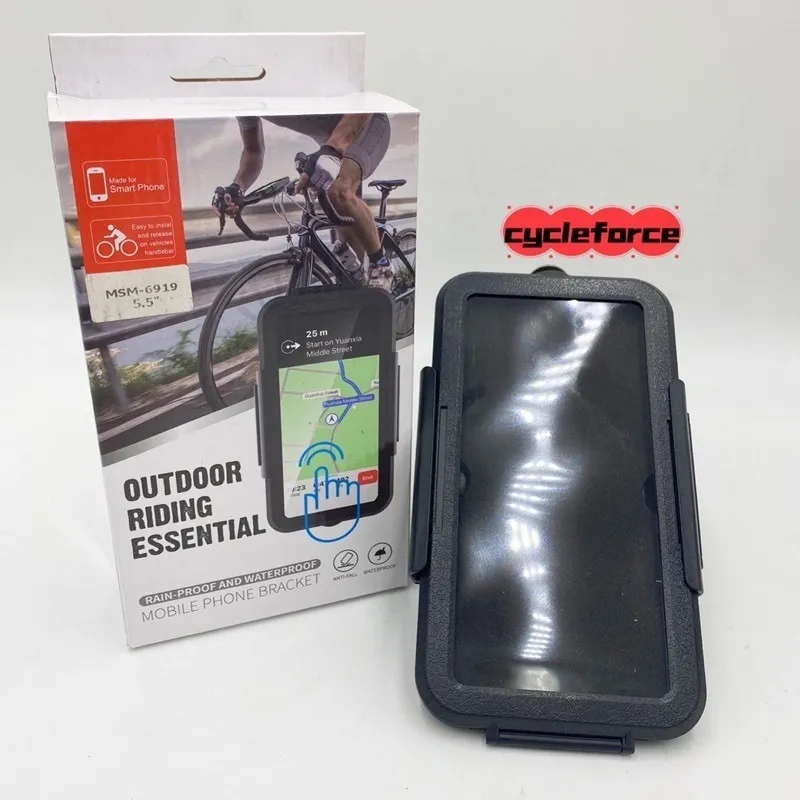 soporte de celular para bicicleta o moto, diseñado para uso en exteriores.