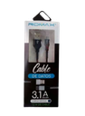 Cable De Datos  Tipo V8 Micro Usb 3.1A Carga Rápida 1.2 M Mod.Tcd277 Marc.Romax