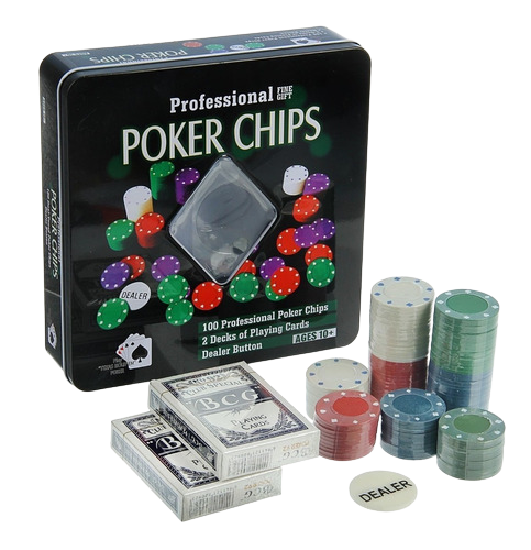 Professional Poker Chips-100 Fichas, 2 Decks Juego De Mesa.
