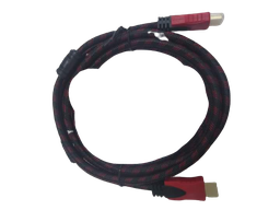 [0000000988] Cable Hdmi Con Filtro 3 Metros Hd 3D V1.4 Enmallado Negro Con Rojo
